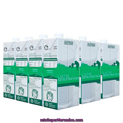 Leche Semidesnatada ***pack Ahorro***, Hacendado, Brick Pack 12 X 1 L - 12 L