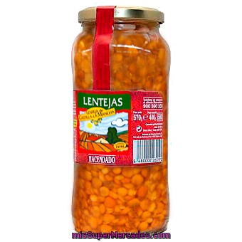 Lenteja Cocida, Hacendado, Tarro 570 G Escurrido 400 G