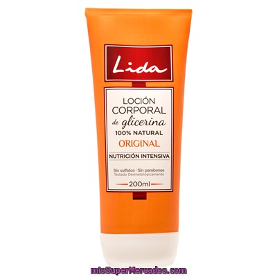 Lida Loción Corporal De Glicerina Original Nutrición Intensiva Tubo 200 Ml