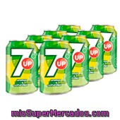 Lima Limon Con Gas ***tamaño Ahorro***, 7up, Lata Pack 8 X 330 Cc - 2640 Cc