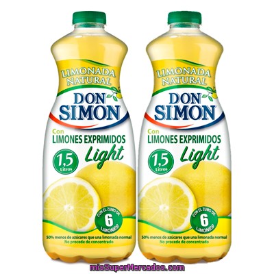 Limonada Light Sin Gas ***pack Ahorro***, Don Simon, Botella Pack 2 X 1500 Cc - 3 L