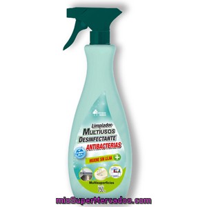 Limpiador Multiusos Desinfectante Antibacterias Sin Lejia Pistola, Bosque Verde, Botella 750 Cc