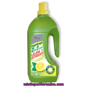 Limpiahogar 2 En 1 Con Lejia Y Detergente Aroma Limon, Bosque Verde, Botella 1500 Cc