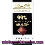 Lindt Excellence Chocolate Negro 99% Cacao Tableta 50 G