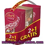 Lindt Lindor Bombón De Chocolate Con Leche Relleno Cremoso Pack 2 Estuche 200 G