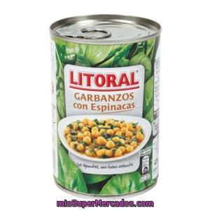 Litoral Garbanzos Con Espinacas Lata 425 Gr