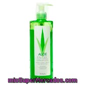 Locion Corporal Aloe Vera Gel 100 % Natural (dosificador), Deliplus, Botella 375 Cc