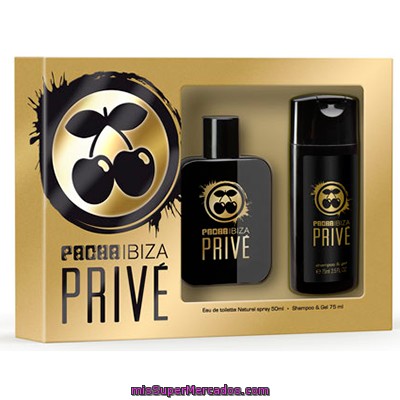 Lote Hombre Prive Eau Toilette Vaporizador 50 Ml + Gel Baño 75 Ml *navidad*, Pacha, U