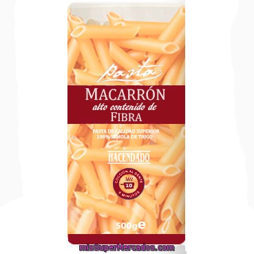 Macarron Fibra Pasta, Hacendado, Paquete 500 G