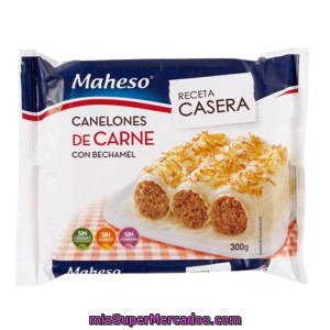 Maheso Canelones Caseros De Carne Con Bechamel Bolsa 300 Gr