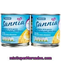 Maíz Sin Sal-sin Azúcar Añadido Eroski Sannia, Pack 2x140 G