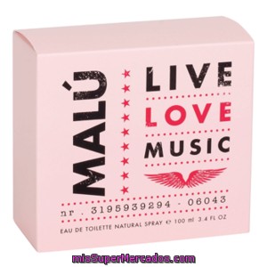 Malú Eau De Toilette Live Love Music Frasco 100 Ml