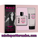 Malu Live Love Music Eau De Toilette Natural Femenina Spray 100 Ml + Body Lotion Tubo 75 Ml