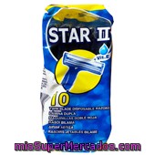 Maquinilla  Afeitar Desechable 2 Hojas, Star Ii, Paquete 10 U