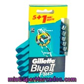 Maquinilla Afeitar Desechable Basculante Slalom Blue Ii, Gillette, Paquete 6 U