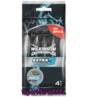 Maquinilla Afeitar Desechable Extra 3 Activ Con Aloe Wilkinson 4 Ud.