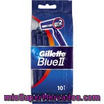 Maquinilla De Afeitar Desechable, Doble Hoja Gillette Blue Ii 10 Unidades