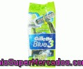 Maquinilla De Afeitar Desechable Para Piel Sensible, Triple Hoja Gillette Blue 3 Sensitive 8 Unidades