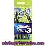 Maquinilla De Afeitar Desechable, Triple Hoja Gillette Blue 3 12 Unidades