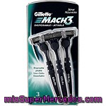 Maquinilla De Afeitar Desechable, Triple Hoja Gillette Mach 3 3 Unidades