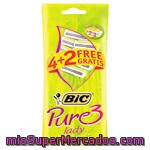 Maquinilla Desechable Bic Woman Pure 3, Pack 4+2 Unid.