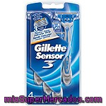 Maquinilla Desechable Gillette Sensor 3, Pack 4 Unid.