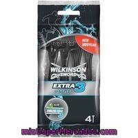 Maquinilla Desechable Wilkinson Extra 3, Paquete 4 Unid.