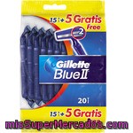 Maquinilla Guillette Blue Ii Fija, Pack 15+5 Unid.