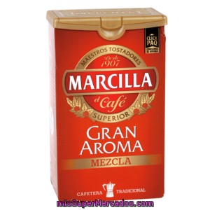 Marcilla gran aroma café molido mezcla paquete 250 g, precio actualizado en  todos los supers
