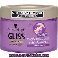 Mascarilla Cabello Liso Asiático Gliss, Tarro 200 Ml