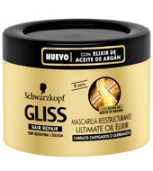 Mascarilla Reestructurante Para Cabello Castigado Con Aceite Argal Y Keratina Gliss 200 Ml.