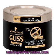 Mascarilla Reparadora Ultimate Repair Para Cabello Muy Seco Y Dañado Gliss 200 Ml.