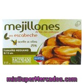 Mejillon Escabeche 8/12 Piezas En Aceite Oliva Medianos, Hacendado, Lata 111 G Escurrido 69 G