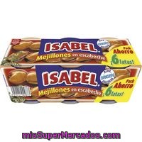 Mejillones En Escabeche Isabel Pack De 6x43 G.