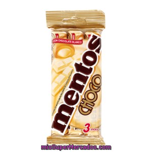 Mentos Caramelos Masticables Rellenos De Chocolate Blanco Paquete 114 Gr