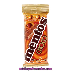 Mentos Caramelos Masticables Rellenos De Chocolate Paquete 114 Gr