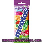 Mentos Rainbow Caramelos Sabor Manzana Piña Mora Sandía Mandarina Fresa Y Uva Pack 3x12 Unidades Bolsa 114 G