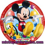 Mickey Plato Decorado Redondo 18 Cm Paquete 8 Unidades