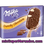 Milka Bombon Helado Con Crujiente Chocolate 4 Unidades Estuche 440 Ml