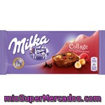 Milka Collage Chocolate Con Leche Relleno De Avellanas, Frambuesas Y Pepitas De Chocolate Negro Tableta 93 G