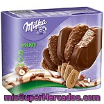 Milka Mini Bombon Helado De Chocolate Y Vainilla 3 Unidades Y Con Avellanas 3 Unidades Estuche 300 Ml