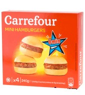 Mini Hamburguesas Carrefour 4 Ud - 240 G.