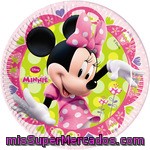 Minnie Plato Decorado Redondo 23 Cm Paquete 8 Unidades