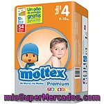 Moltex Premium Pañales De 9 A 15 Kg Talla 4 Bolsa 54 Unidades