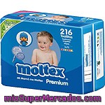 Moltex Toallitas Premium Infantiles Con Aloe Vera Pack 3x2 Paquete 216 Unidades