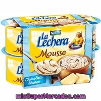 Mousse De Chocolate Blanco Con Salsa De Chocolate La Lechera De Nestlé Pack De 4 Unidades De 58 Gramos