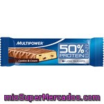 Multipower Barrita 50% Proteína Baja En Azúcares Sabor Galletas Y Crema Envase 50 G