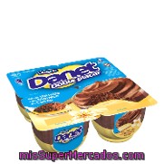 Natillas De Vainilla Con Mousse De Chocolate Danone - Danet 4x100 G.