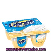 Natillas Doble Placer Vainilla Con Nata Danone - Danet 4x100 G.