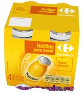 Natillas Para Beber Sabor Vainilla Carrefour Pack 4x100 G.